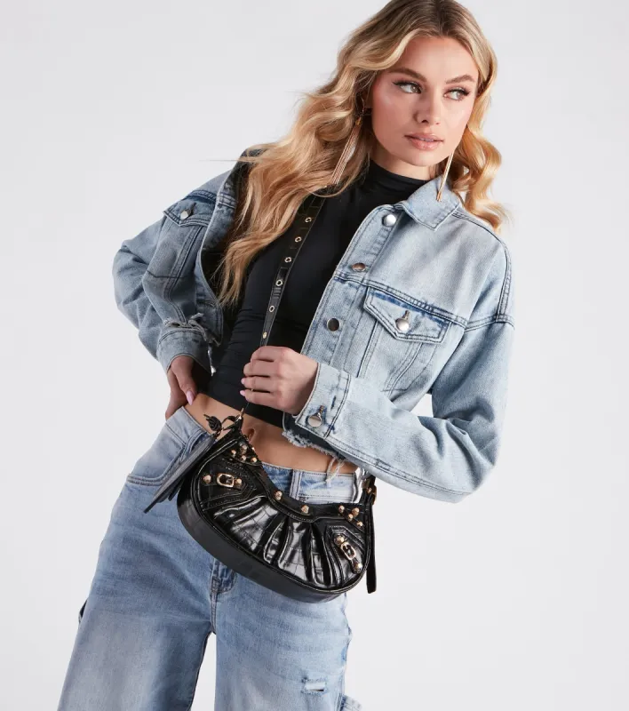 Rule The Scene Stud Shoulder Bag With Pouch sold by Windsor