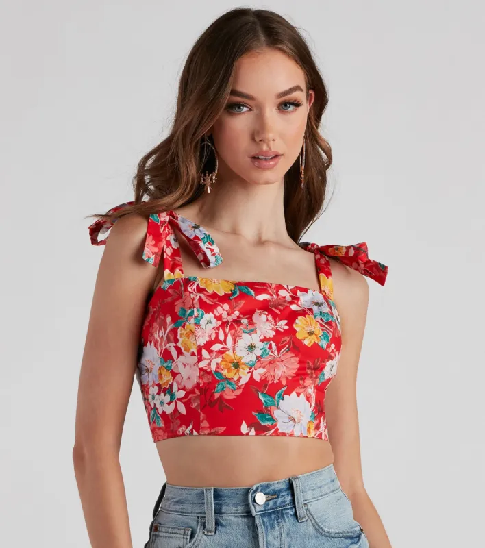 Flower Garden Tie Strap Bustier sold by Windsor