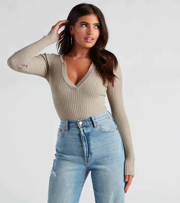 Confident Chick V-Neck Bodysuit sold by Windsor