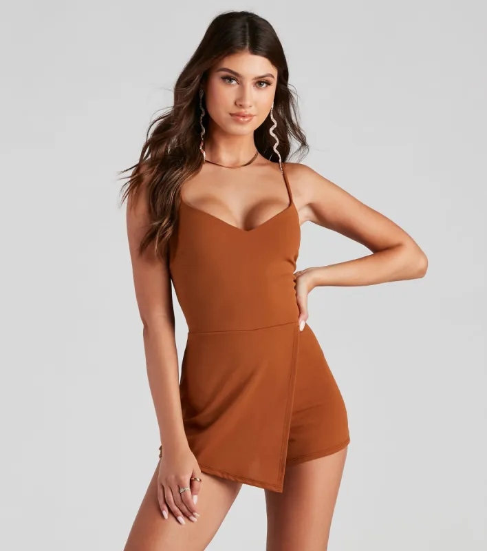 Right On Cue Crepe Skort Romper sold by Windsor