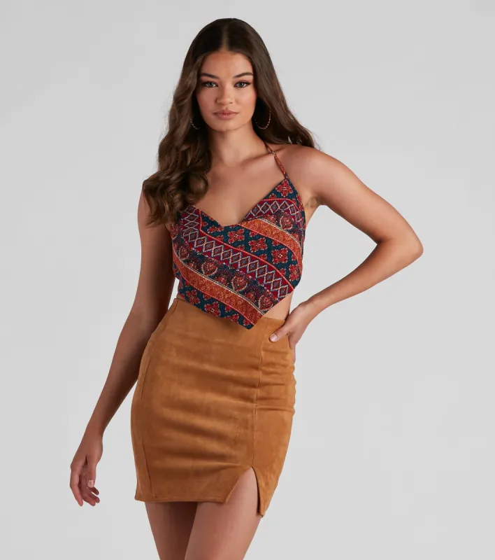 Boho Stunner Printed Scarf Top sold by Windsor