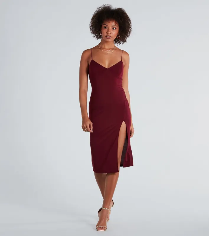 Catch Up Crepe Slip Midi Dress sold by Windsor