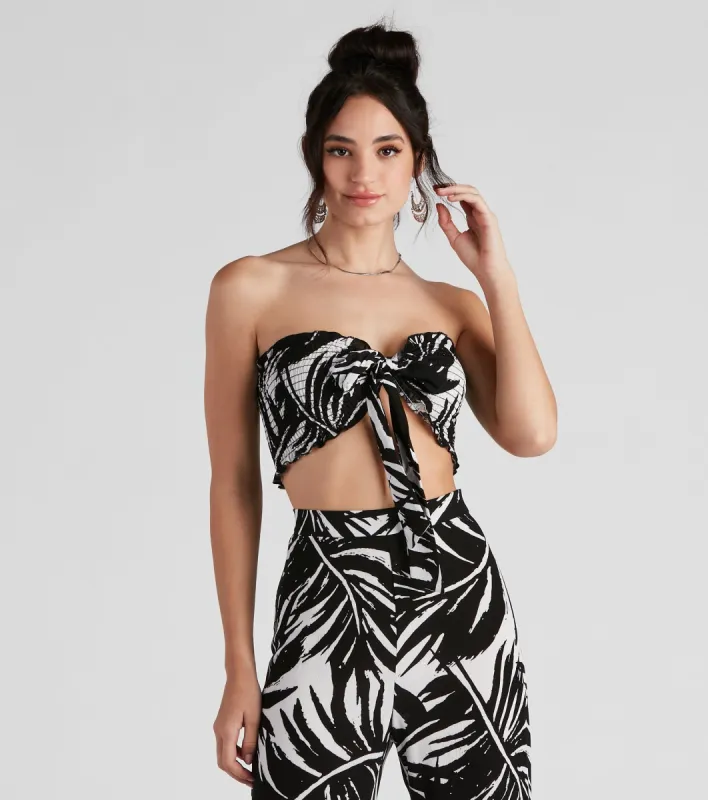 Sandy Beaches Palm Bandeau Top sold by Windsor