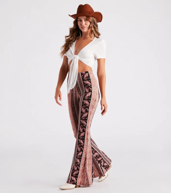 Desert Haze Paisley Flare Pants sold by Windsor