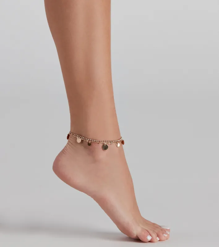 Daydream Layered Charm Anklet sold by Windsor