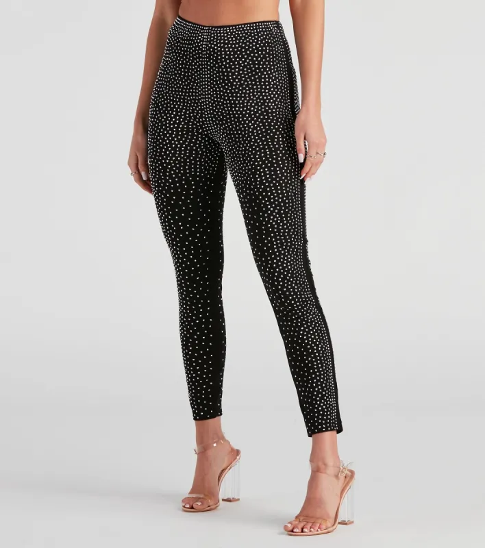 On The Dance Floor Rhinestone Leggings sold by Windsor