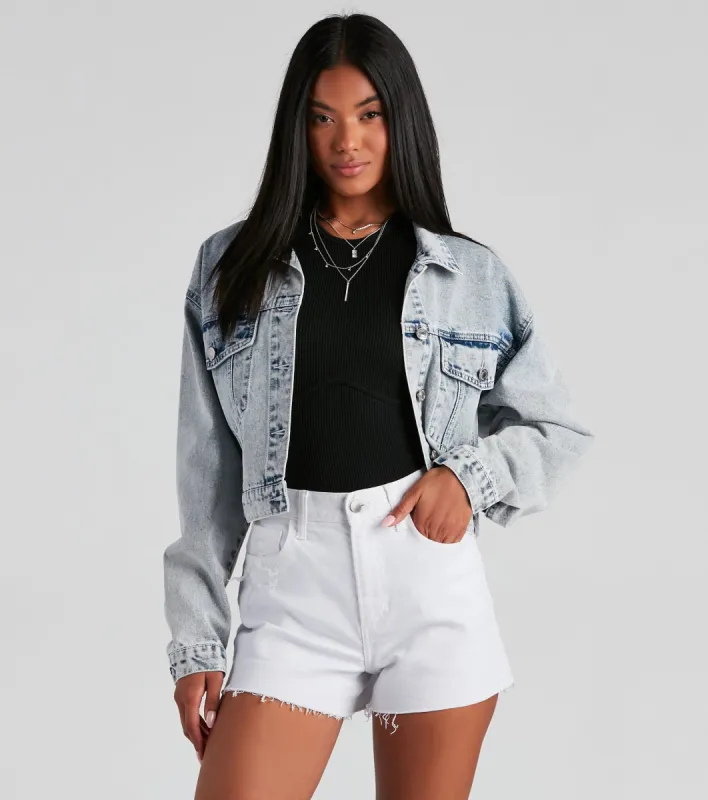 Pit Stop Acid Wash Denim Jacket sold by Windsor