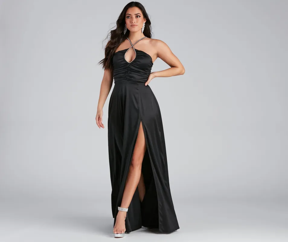 Kaelie Formal Satin A-Line Dress sold by Windsor