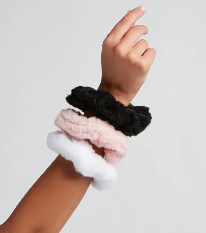 Six Pack Faux Fur Scrunchies sold by Windsor