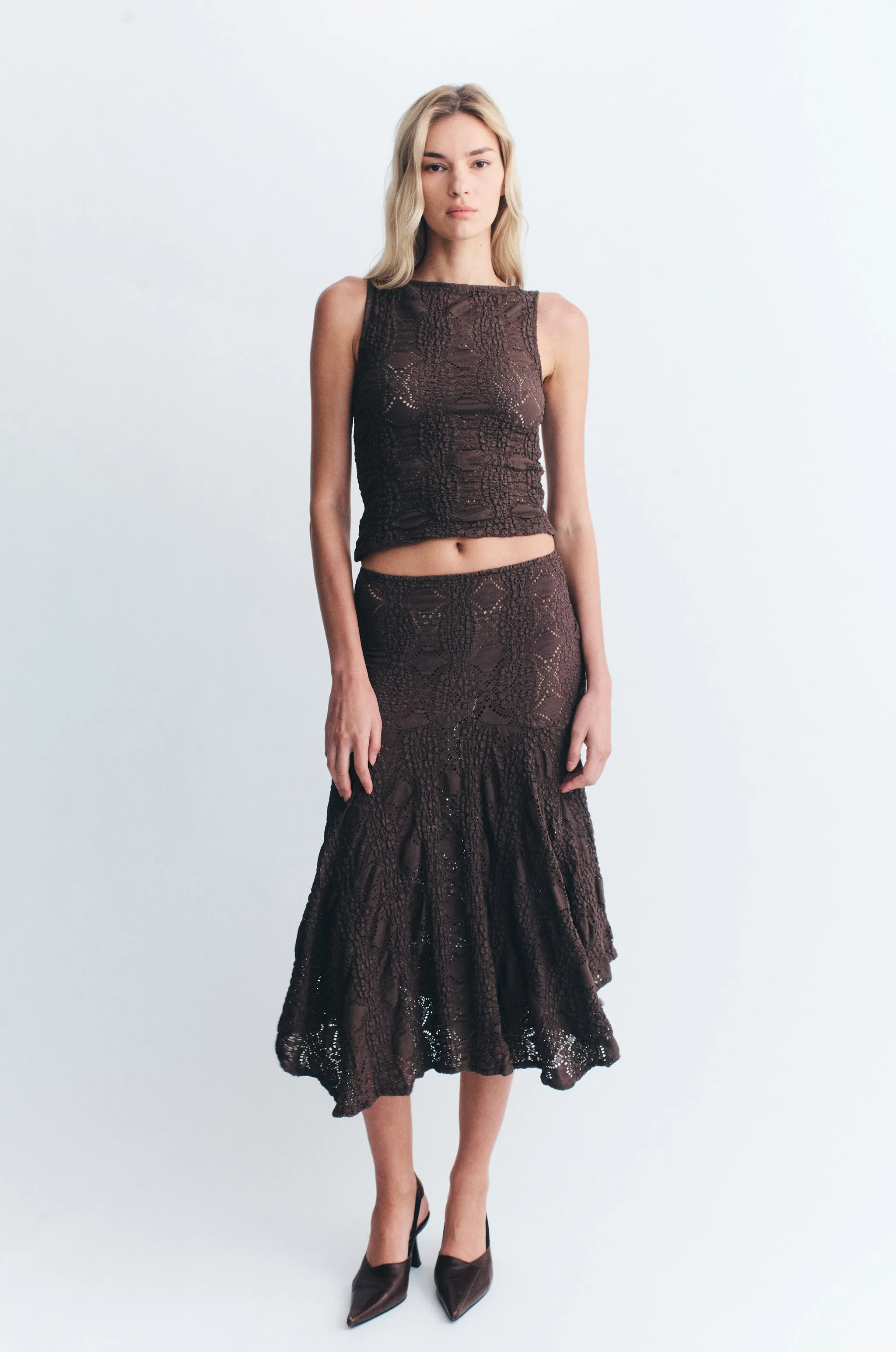 Maeve Midi Skirt | Brown sold by With Jean product image thumbnail 3