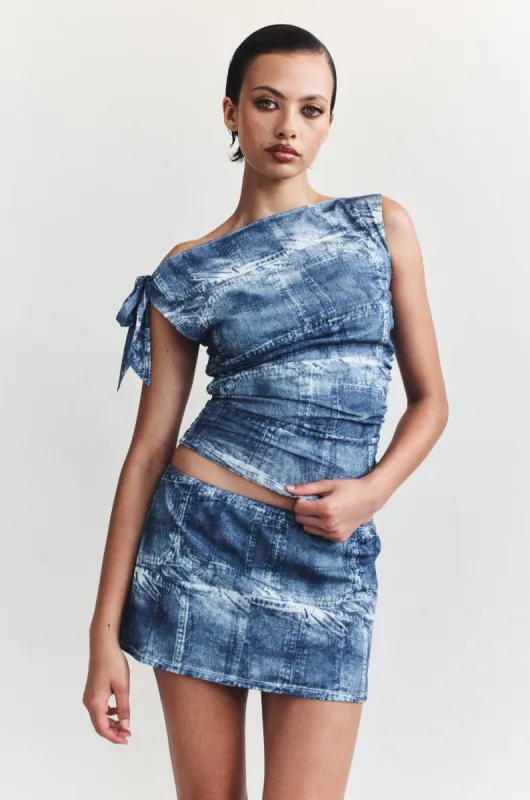 Dalia Top | Denim Patch sold by With Jean