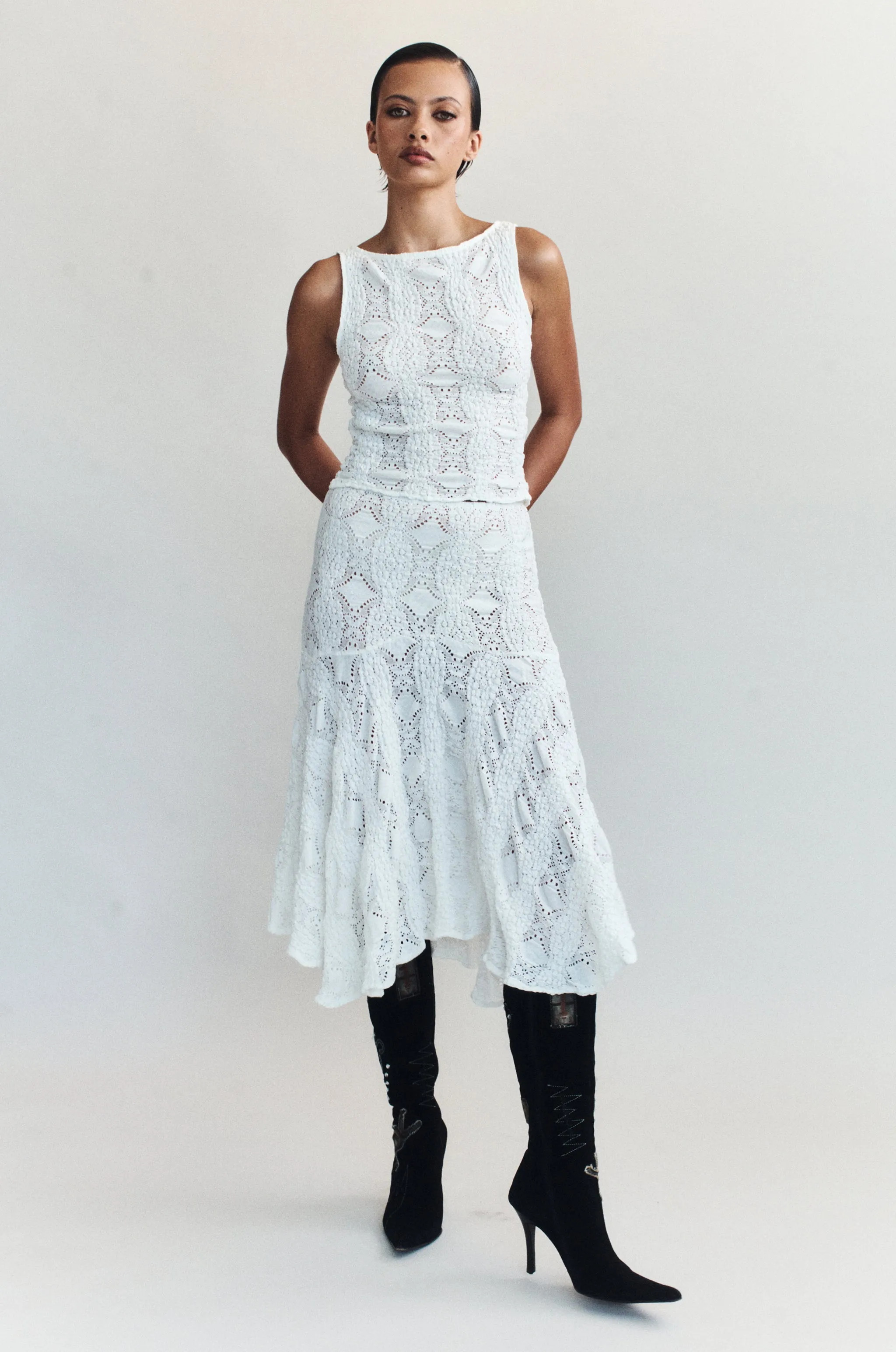 Maeve Midi Skirt | White sold by With Jean product image thumbnail 3