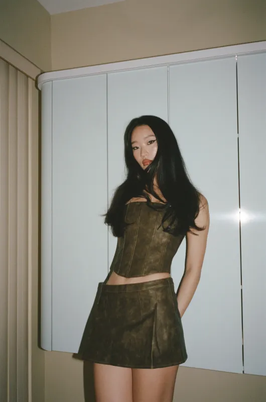 Dakota Mini Skirt | Chocolate sold by With Jean