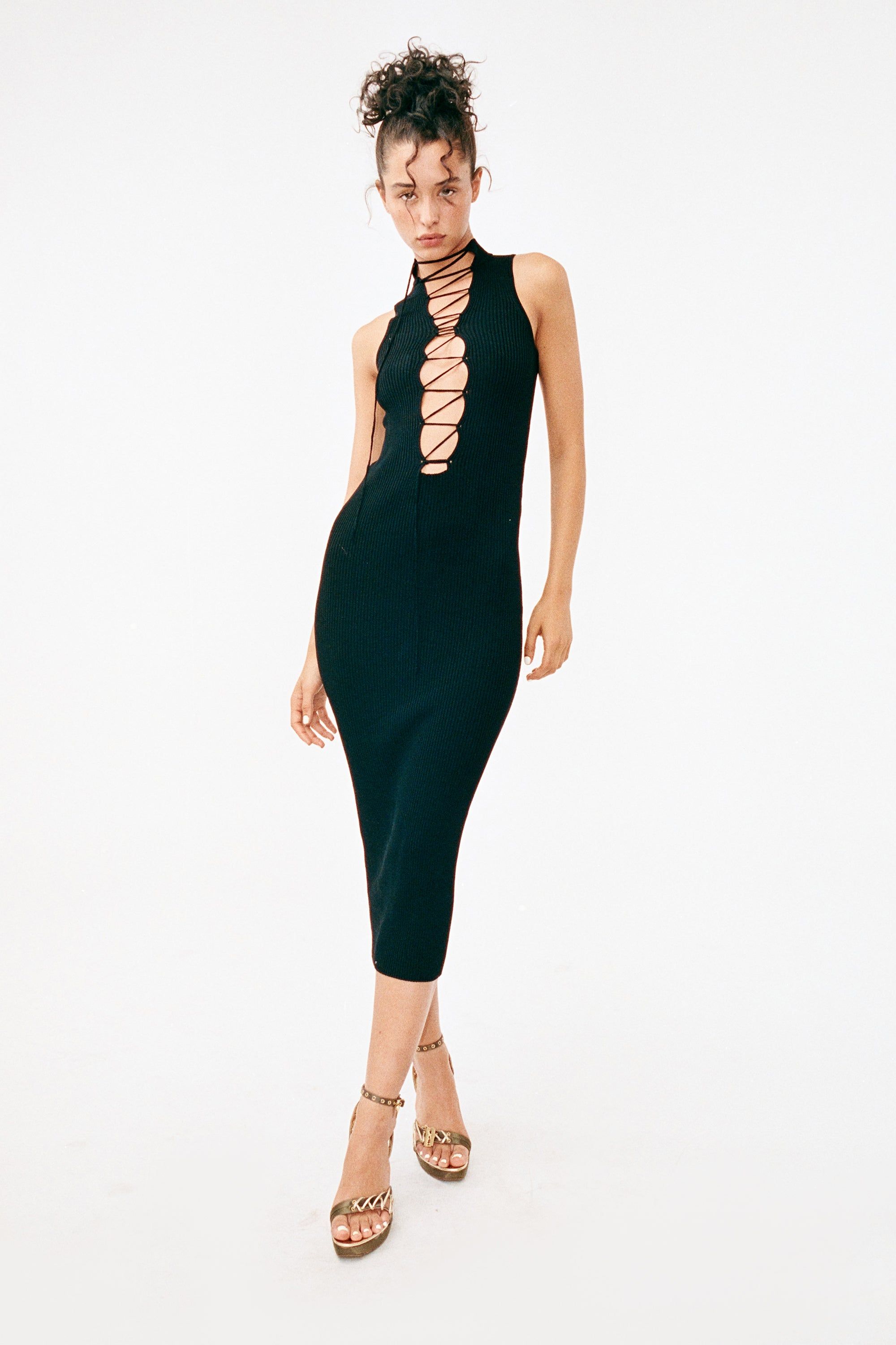 Amethyst Midi Dress | Black sold by With Jean