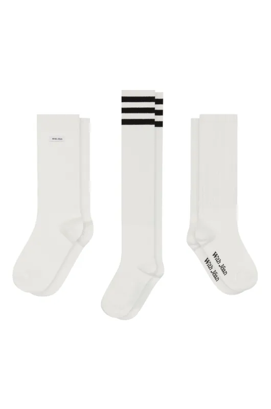 Jeanies 3 Sock Pack | White sold by With Jean
