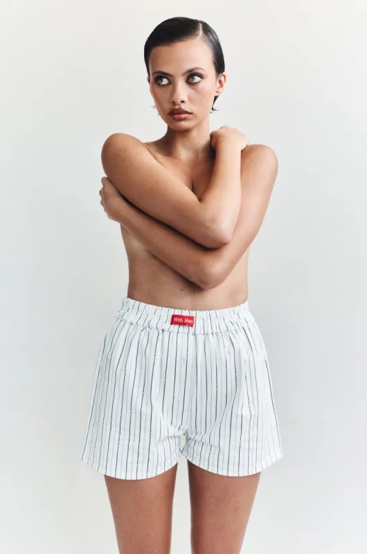 Lucky Boxer Briefs | White Pinstripe made by With Jean