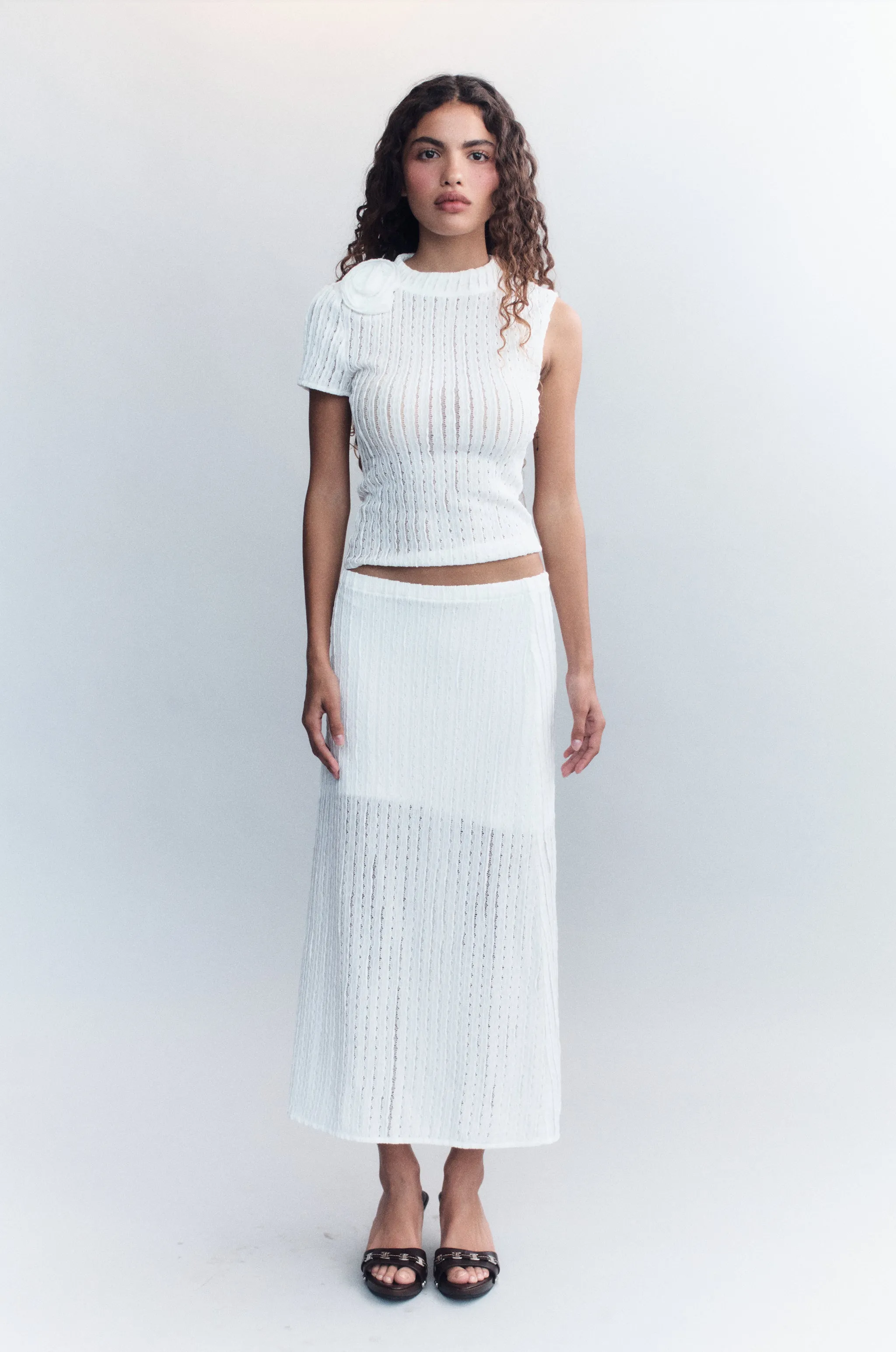 Loulou Midi Skirt | White sold by With Jean product image thumbnail 3