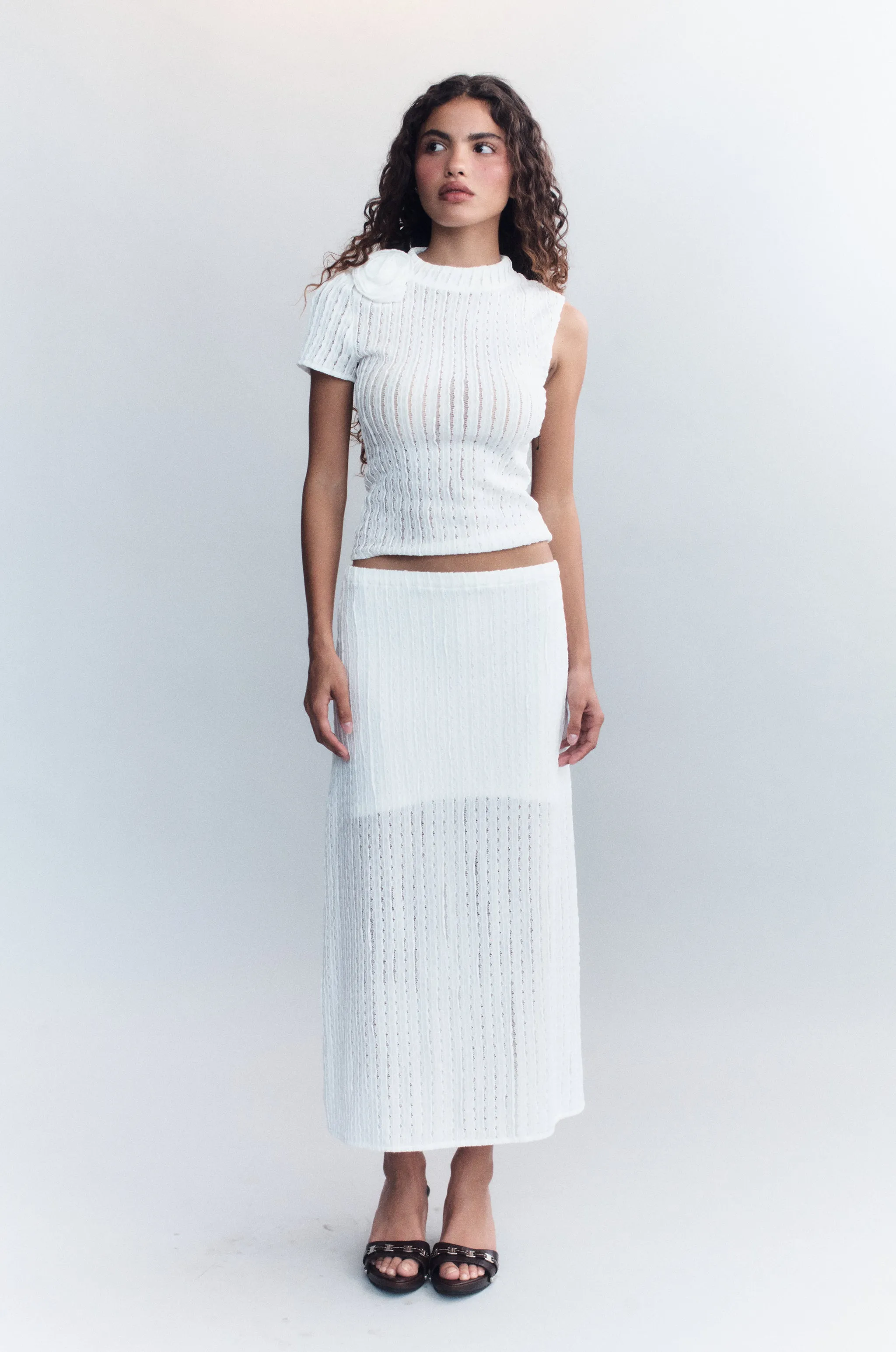 Loulou Midi Skirt | White sold by With Jean product image thumbnail 4