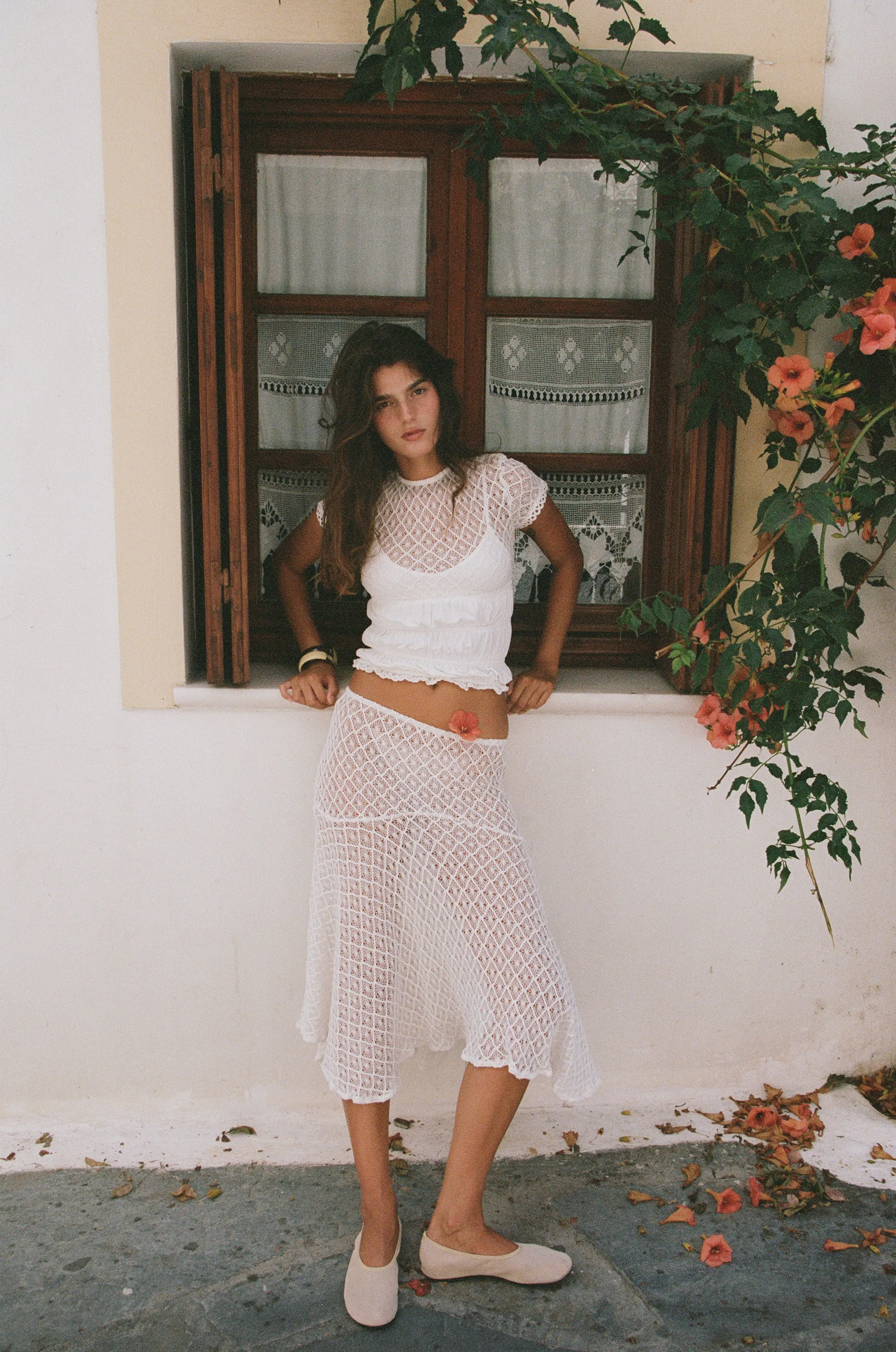 Faye Midi Skirt | White sold by With Jean