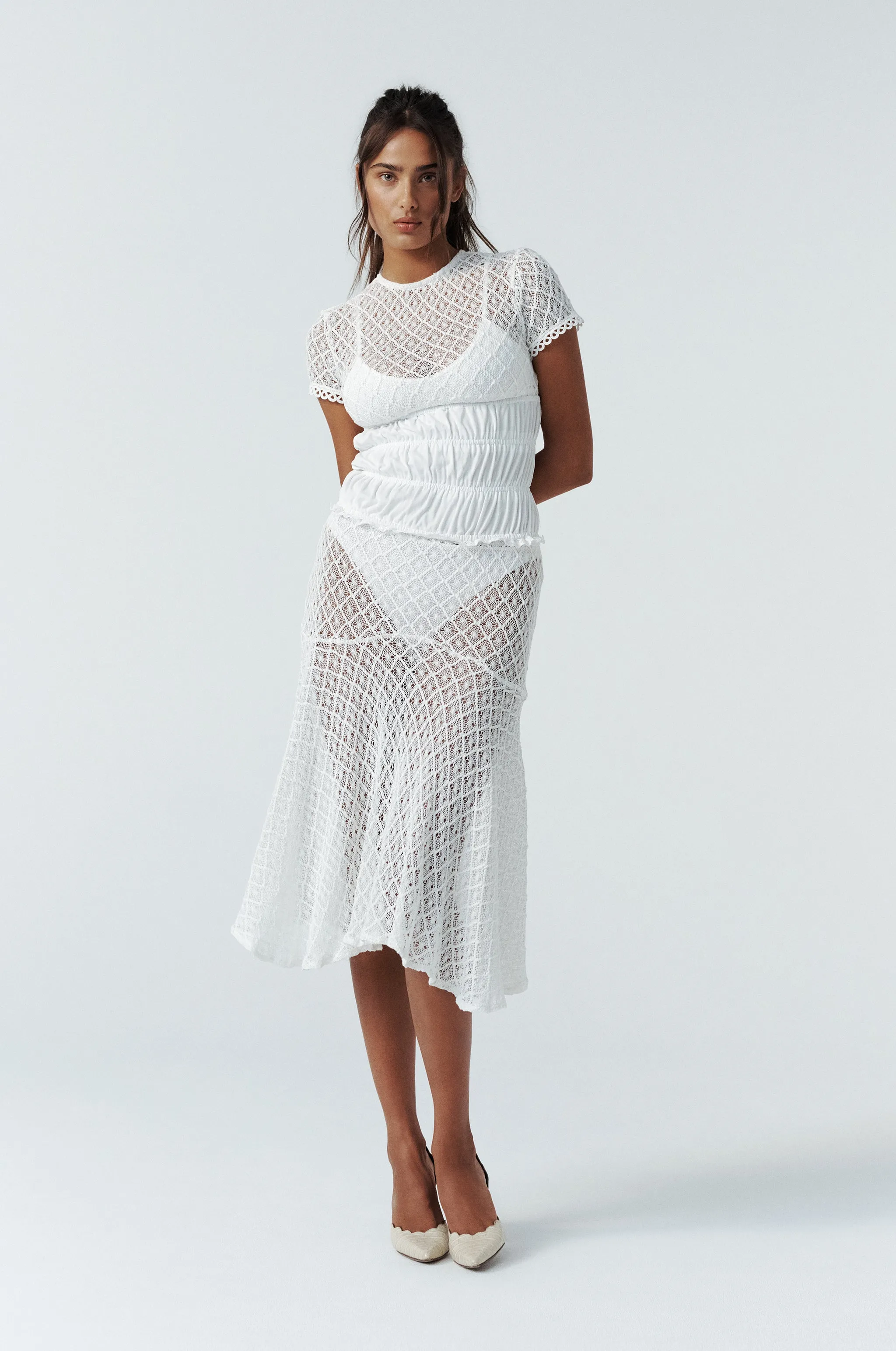 Faye Midi Skirt | White sold by With Jean product image thumbnail 3