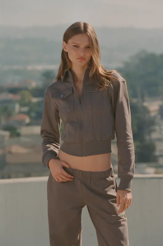 Lexa Zip Through | Charcoal sold by With Jean