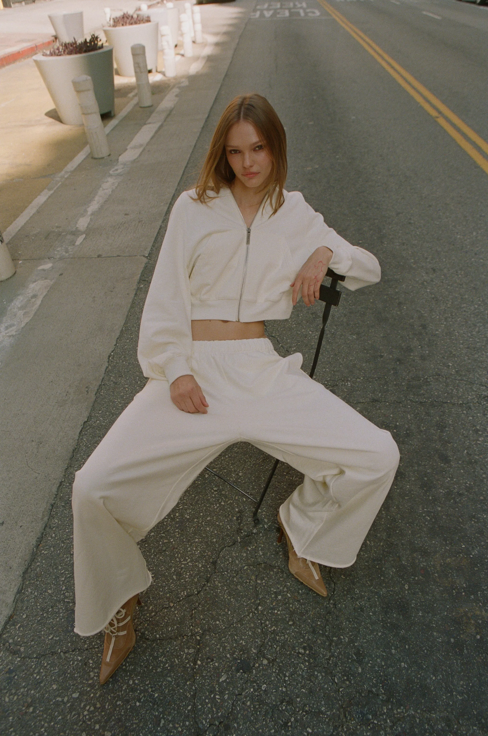 Freddie Track Pant | Cream sold by With Jean product image thumbnail 2