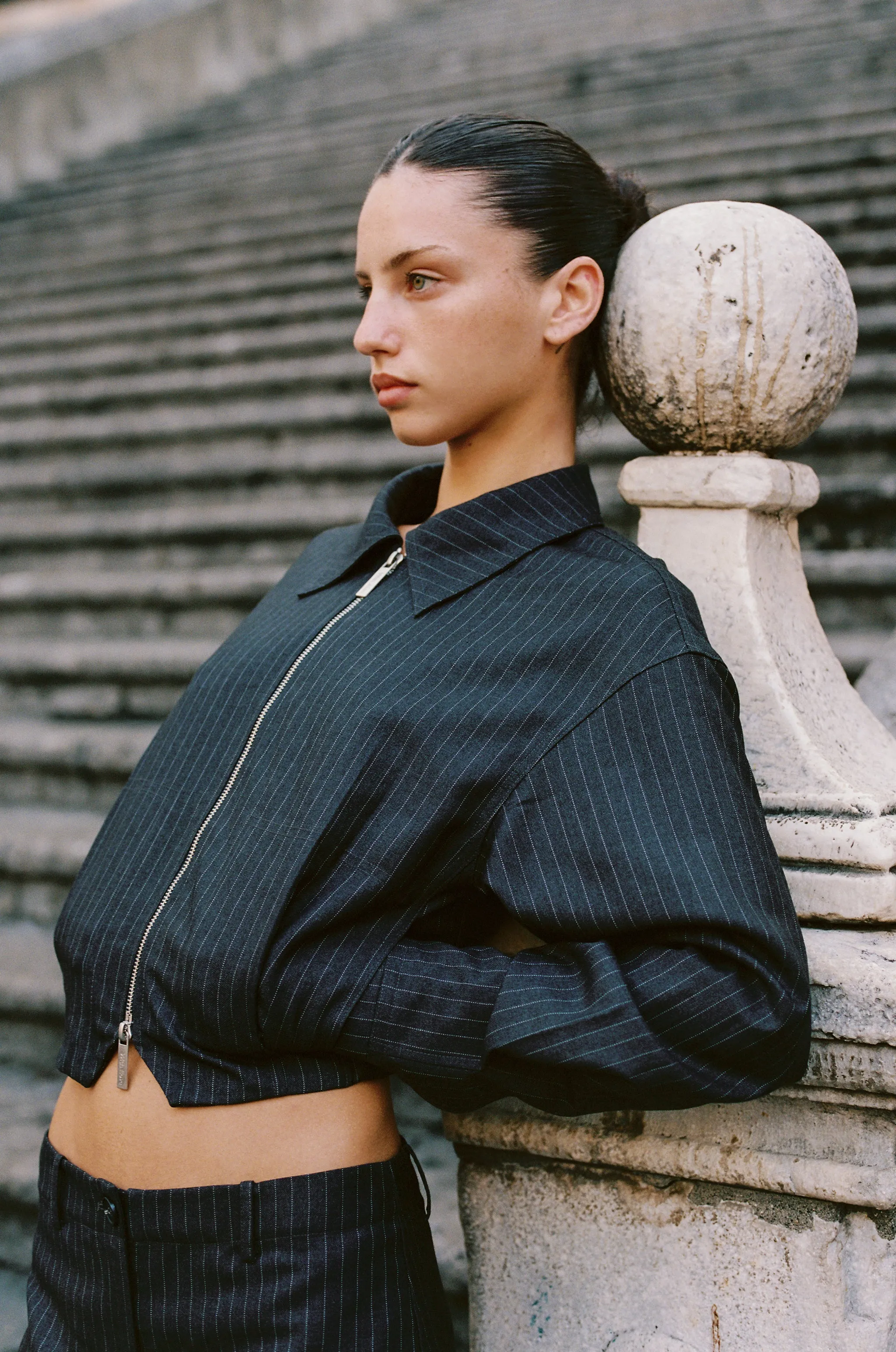 Fred Jacket | Pinstripe sold by With Jean