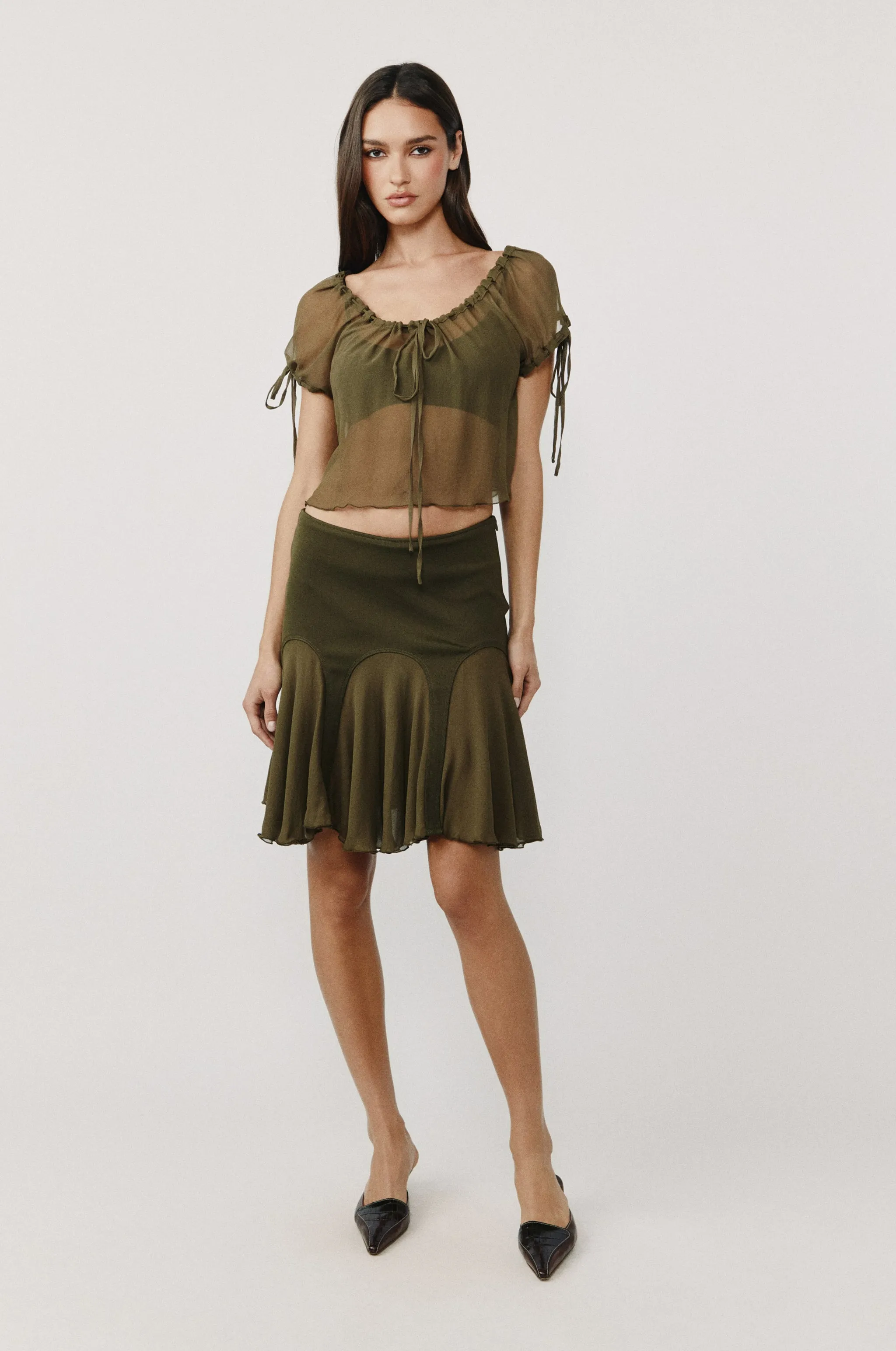 Adele Skirt | Olive sold by With Jean product image thumbnail 3