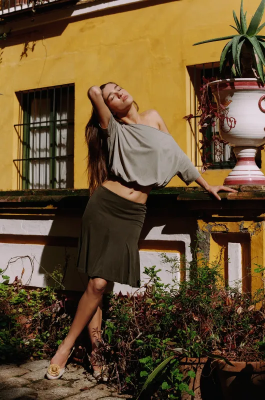 Mimi Skirt | Khaki made by With Jean