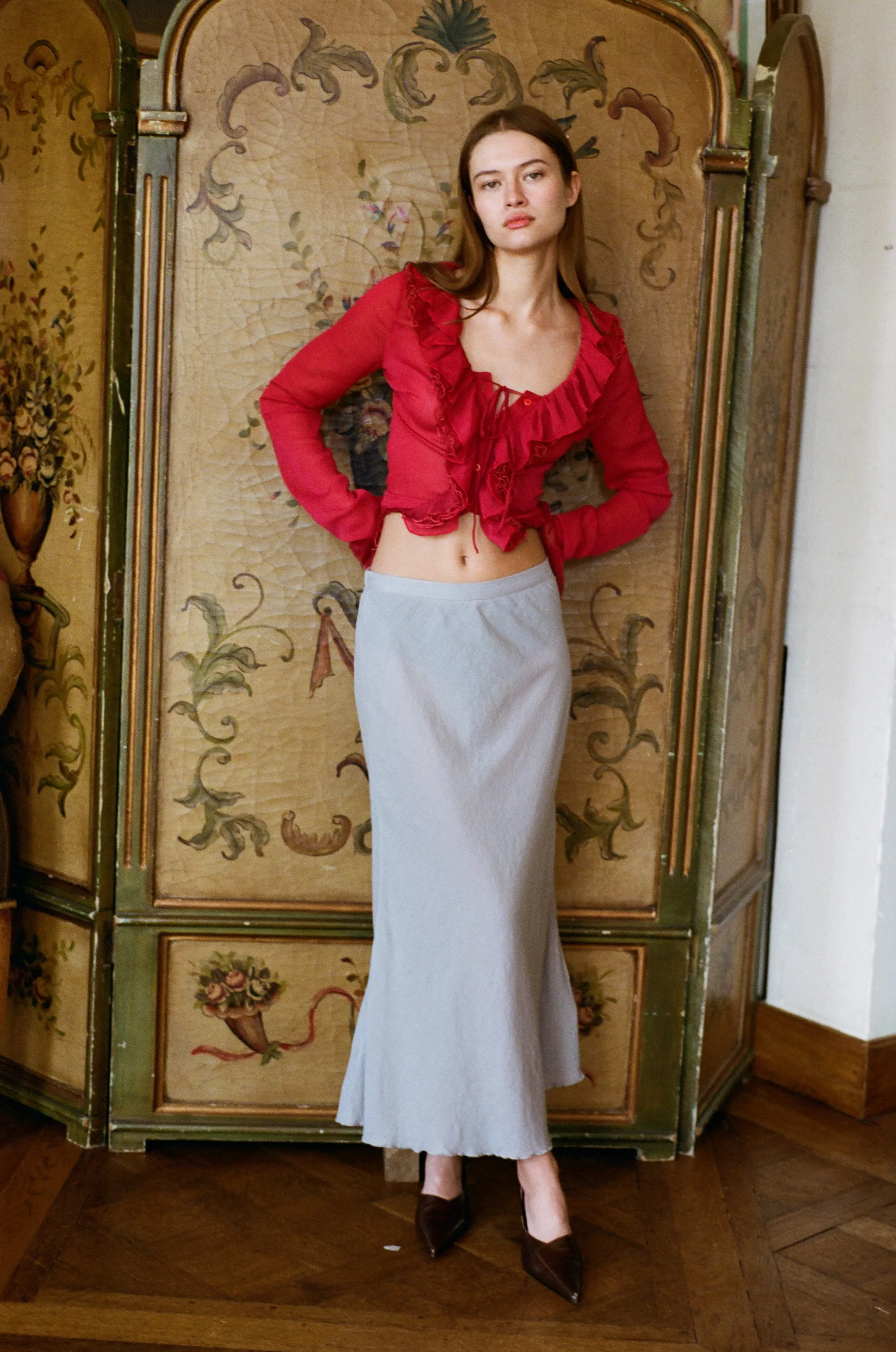 Ava Midi Skirt | Grey sold by With Jean