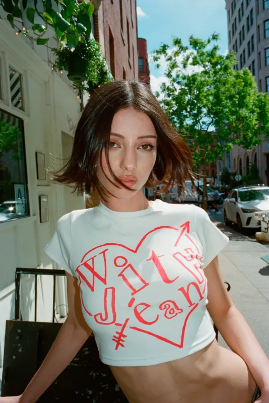 Heart U Cropped Tee | White sold by With Jean