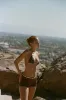 Juni Bikini Top | Brown Pinstripe sold by With Jean