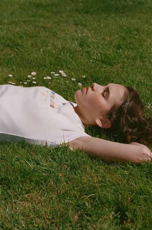 With Flowers Tee | White / Multi sold by With Jean