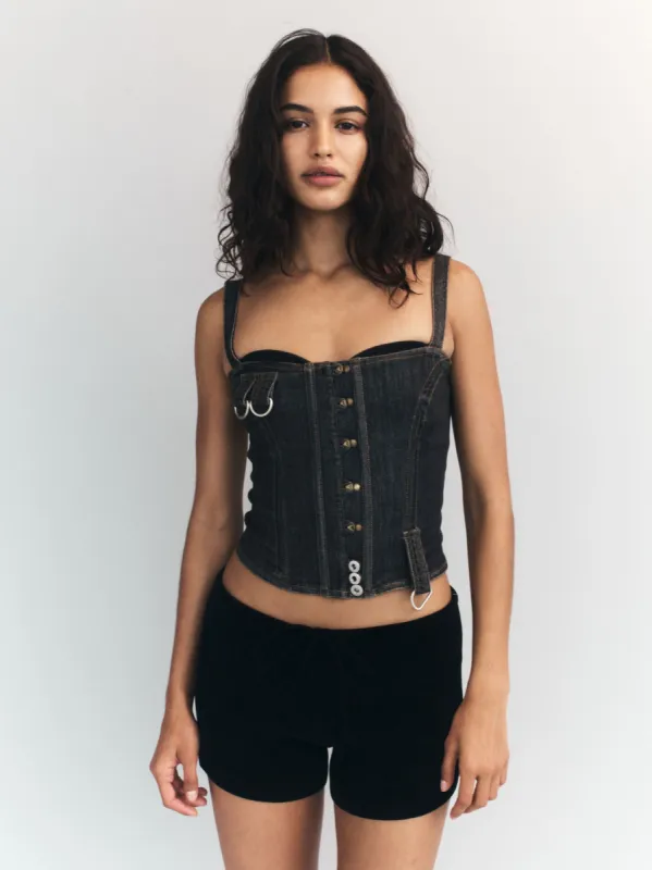 Romy Corset Top | Washed Black sold by With Jean