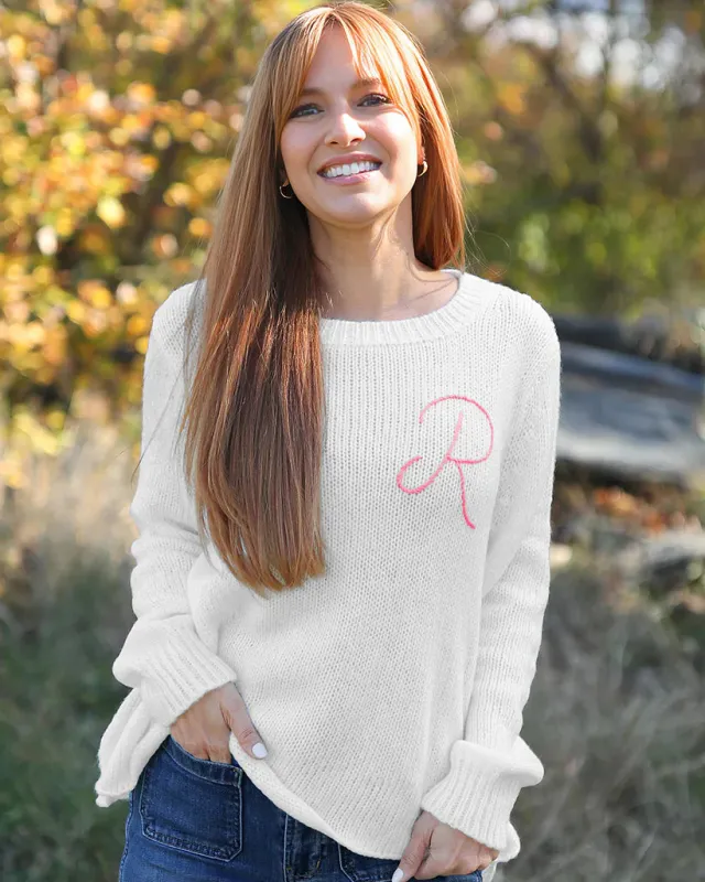 *SALE* - "R" MONOGRAM CREW CHUNKY sold by Wooden Ships