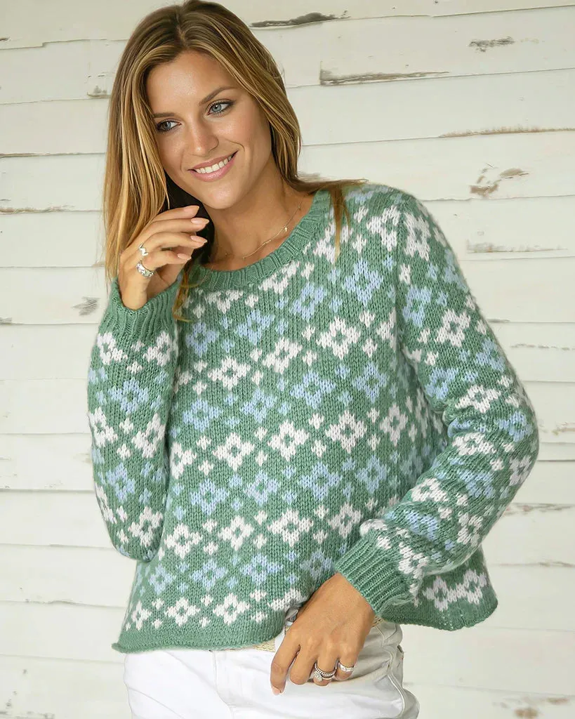 SHRUNKEN FAIR ISLE CREW CHUNKY sold by Wooden Ships