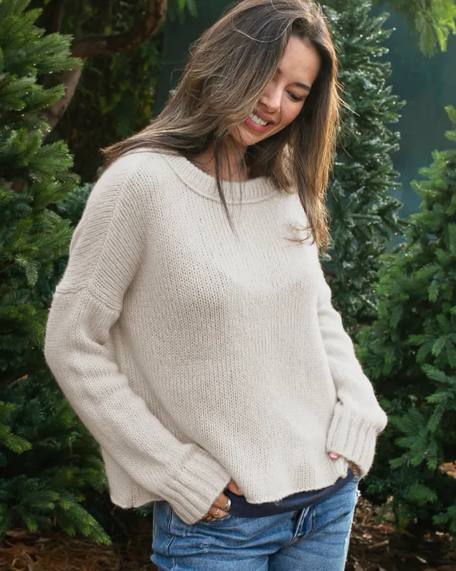 THEO CROPPED BOYFRIEND CREW CHUNKY sold by Wooden Ships