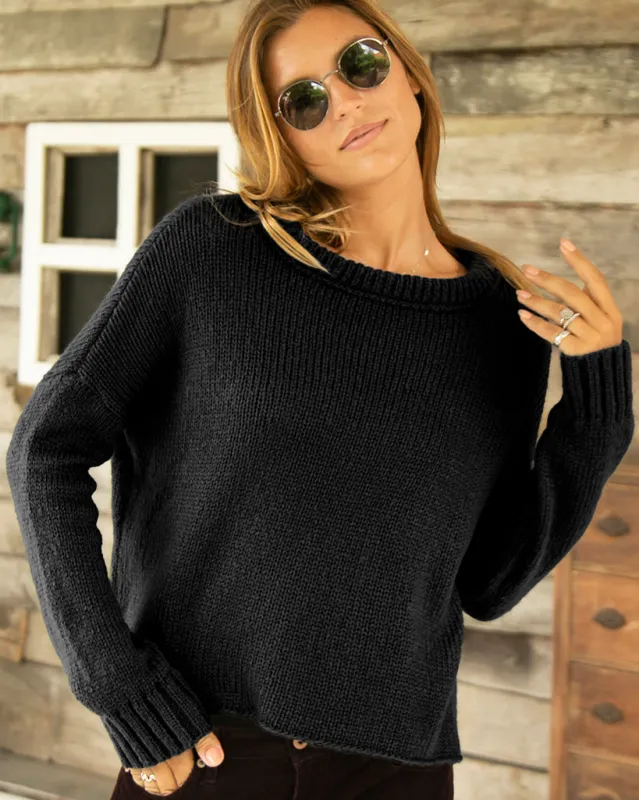 THEO CROPPED BOYFRIEND CREW CHUNKY sold by Wooden Ships