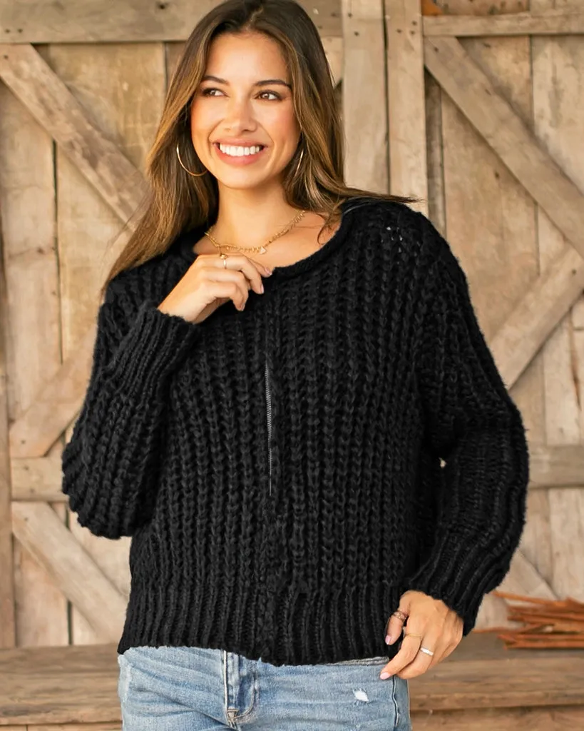 TARA ZIP BOMBER CARDI CHUNKY sold by Wooden Ships product image thumbnail 3