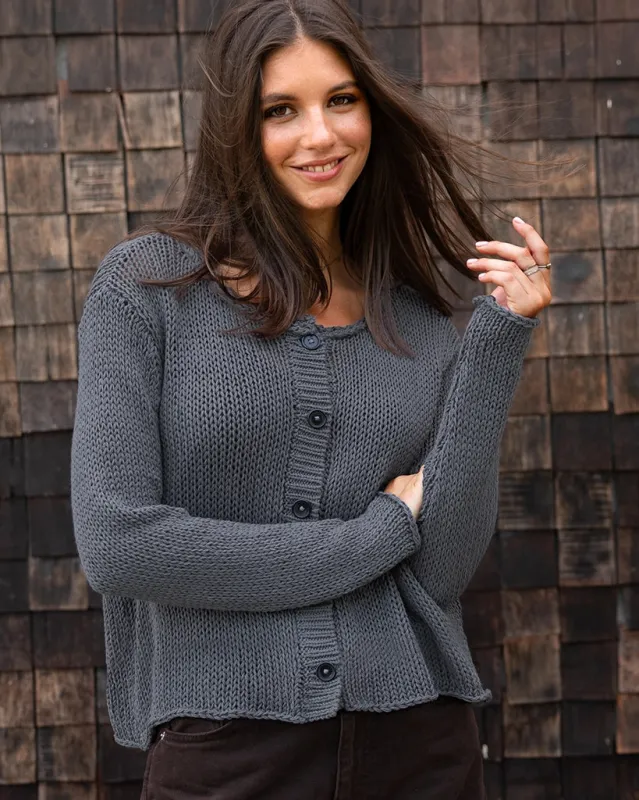 PARK BUTTON CHUNKY CARDI COTTON sold by Wooden Ships