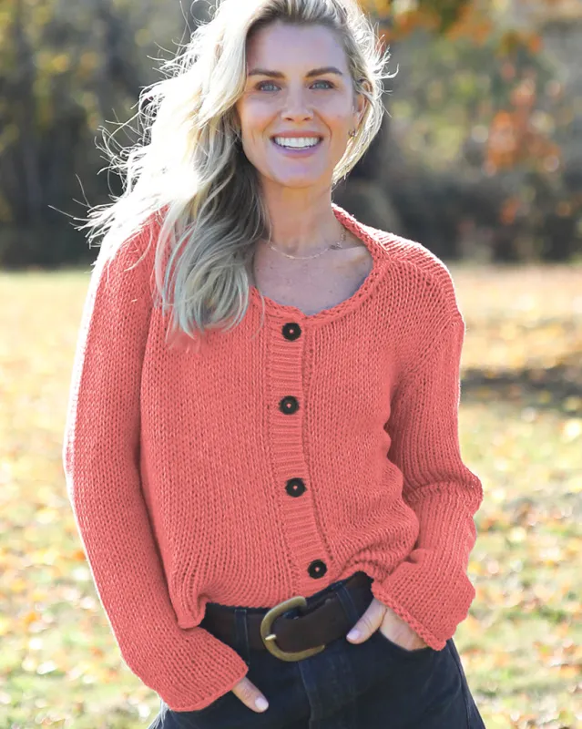 PARK BUTTON CHUNKY CARDI COTTON sold by Wooden Ships