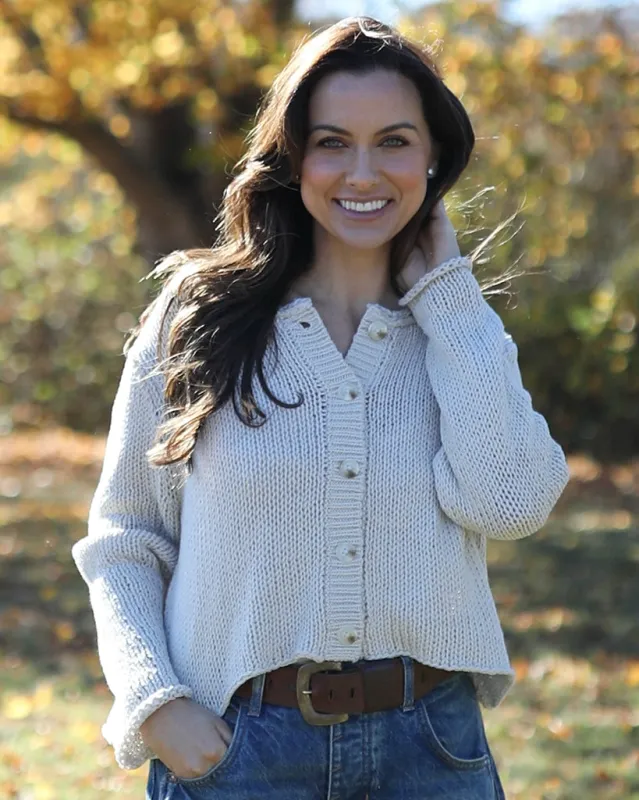 PARK BUTTON CHUNKY CARDI COTTON sold by Wooden Ships