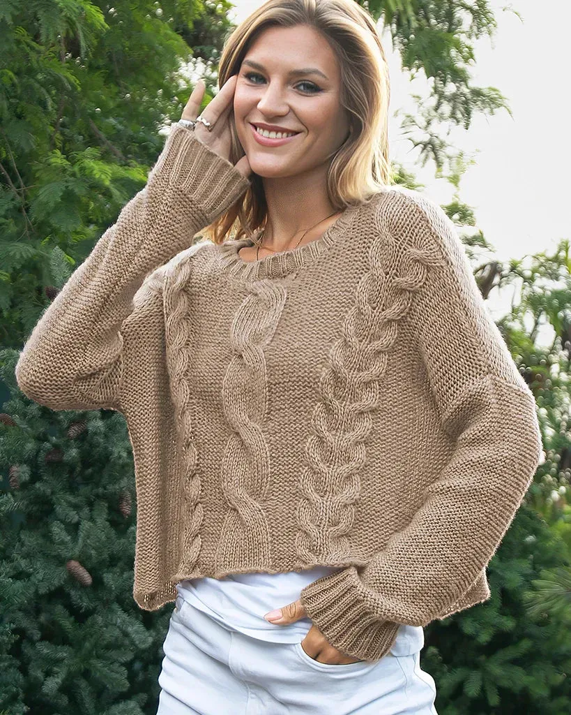 ASPEN CROPPED CABLE CREW CHUNKY sold by Wooden Ships