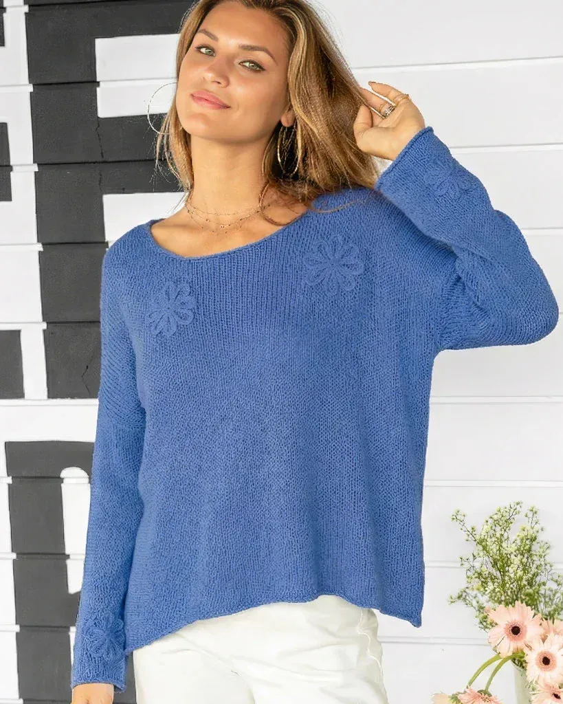 EMBROIDERED BLOOM CREW COTTON sold by Wooden Ships product image thumbnail 5