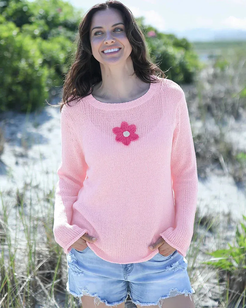 MISS DAISY CROCHET L/S CREW COTTON sold by Wooden Ships