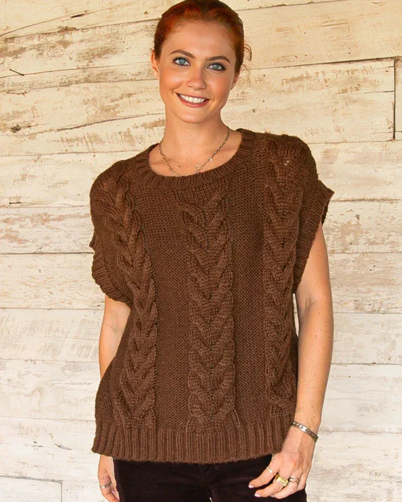 *SALE* - FIONA CABLE CREW VEST CHUNKY sold by Wooden Ships