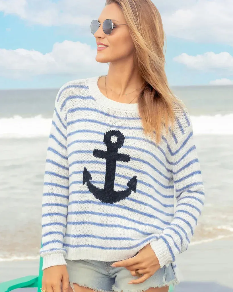 *SALE* - ANCHOR STRIPED CREW COTTON sold by Wooden Ships