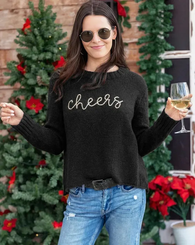 CHEERS EMBROIDERED TOP CHUNKY made by Wooden Ships
