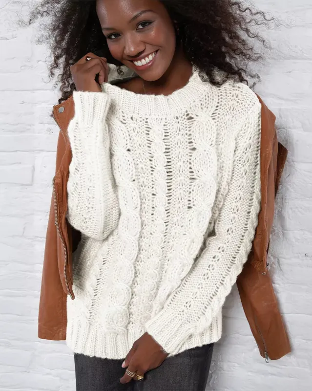 *SALE* - TUCK CABLE BOYFRIEND CREW CHUNKY sold by Wooden Ships