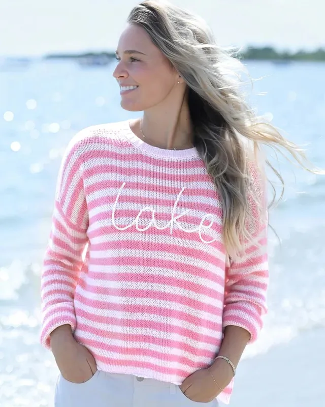 *SALE* - LAKE STRIPED CREW COTTON made by Wooden Ships